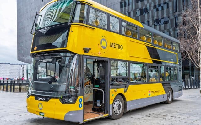yelllow bus Liverpool